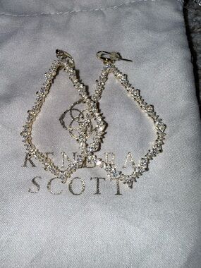 Kendra Scott Gold Crystal Open Teardrop Earrings